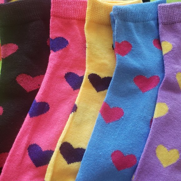 12 Pairs Women's Color Hearts Ankle Socks Girls Low Colors Size 9-11 - Picture 3 of 3